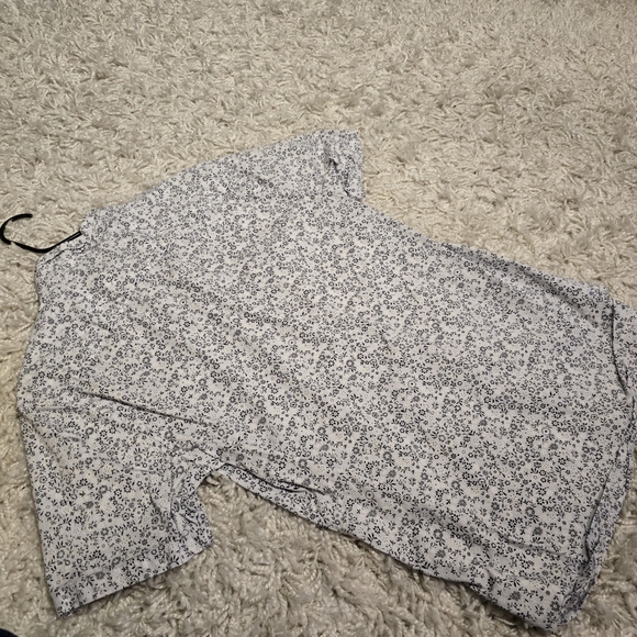 Michael Kors Men's Large Shirt Slim-FitStretch Black & White Floral Print Medium - Picture 4 of 5